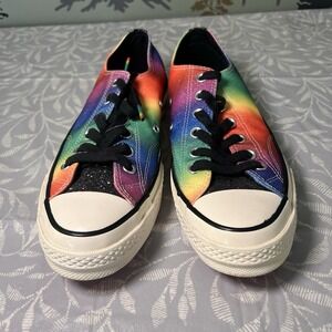 New Unisex Converse Chuck Taylor Pride Glitter Rainbow Men 7.5 Women 9.5 Low Top